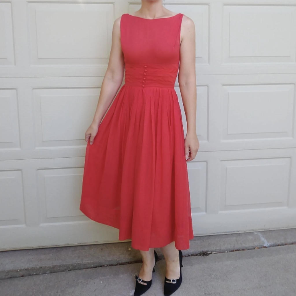 Midcentury Miss Eliette Fruit Punch Party Dress Xs S